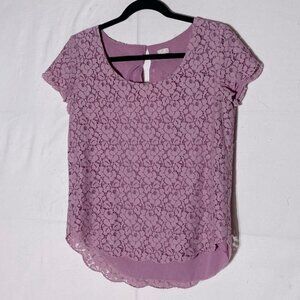 5/$25 Aritzia talula purple lace blouse S